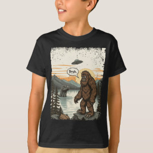 Funny Introvert Bigfoot Sasquatch Loch Ness Retro T-Shirt