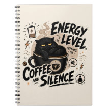 Funny Introvert Black Cat Notebook