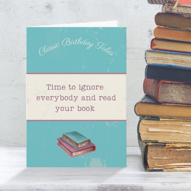 Funny introvert book lover birthday card (Creator Uploaded)