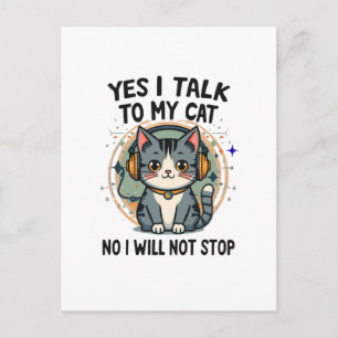 Funny Introvert Cat Lover Quote Cute Cat Humour Postcard