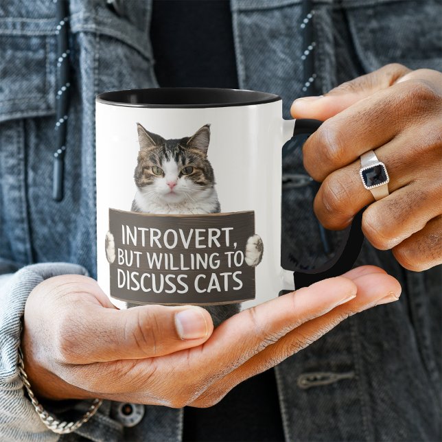 Funny Introvert Cats Sign Mug (Creator Uploaded)