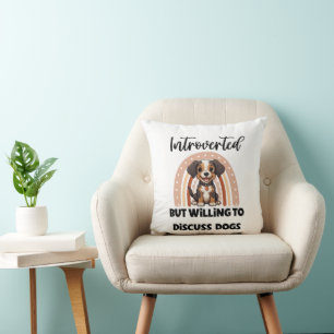 Funny Introvert Dog Lover Quote Cushion