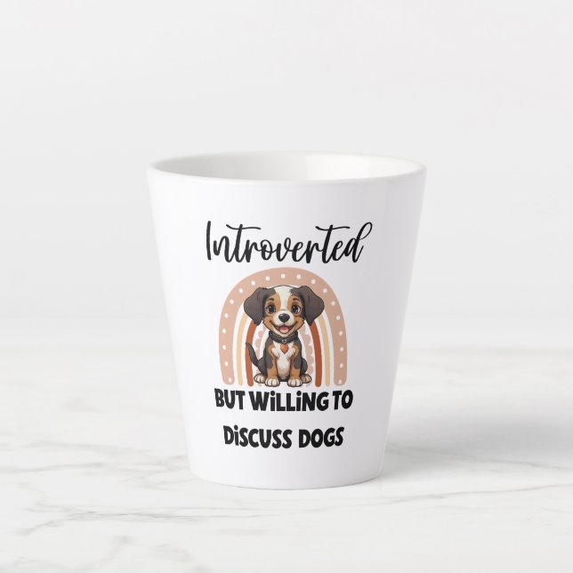 Funny Introvert Dog Lover Quote Latte Mug (Front)