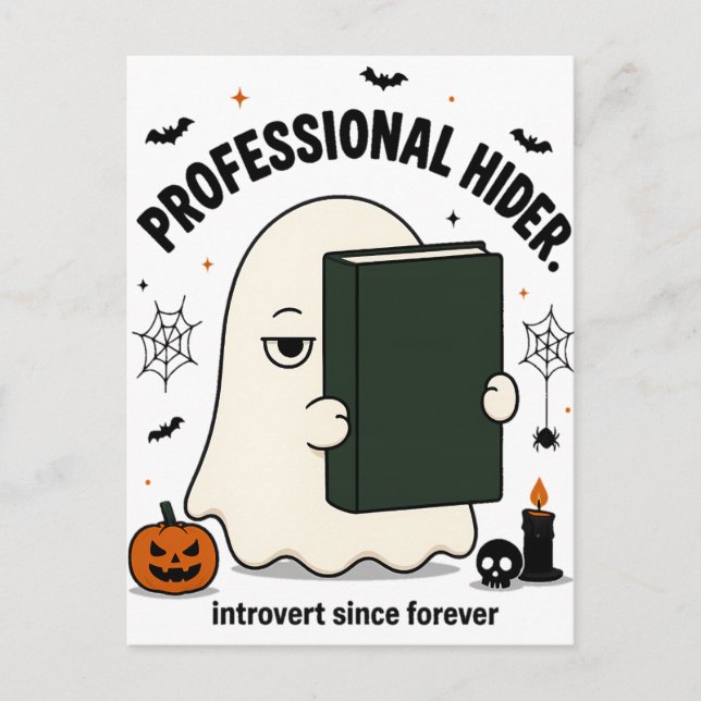 Funny Introvert Ghost Professional Hider Halloween Postcard (Front)