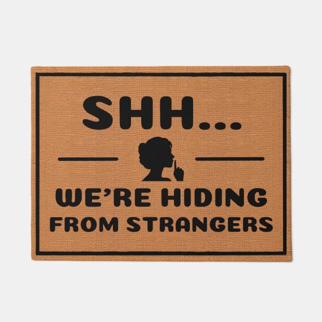 Funny Introvert Humour Rustic Brown Minimalist Doormat (Front)