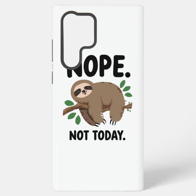Funny Introvert Humour with a Lazy Sloth Samsung Galaxy S22 Ultra Case (Back)