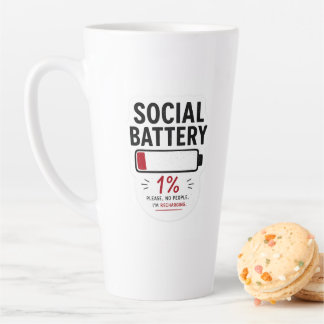 Funny Introvert Latte Mug | Social Battery Low