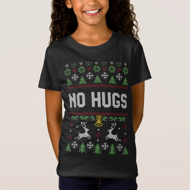 Funny Introvert No Hugs Ugly Christmas Sweater (Front)