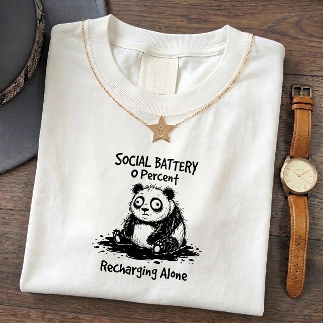 Funny Introvert Panda Tee - Chubby Panda Shirt (Creator Uploaded)