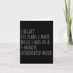 Funny Introvert Plans Quote Introvert Graphic Sarc Card