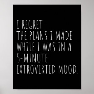 Funny Introvert Plans Quote Introvert Graphic Sarc Poster