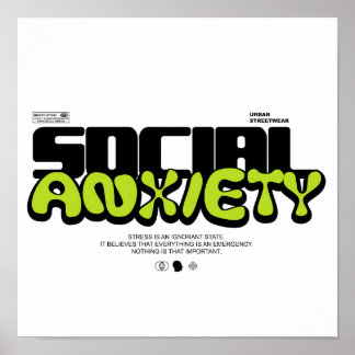 Funny Introvert "Social Anxiety" Quote Poster