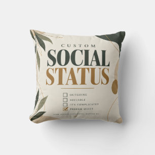 Funny Introvert Social Status Throw Pillow
