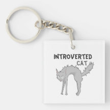 Funny introverted cat keychain | friend gift