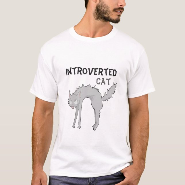 Funny introverted cat T-shirt  (Front)