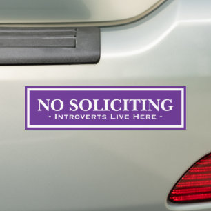 Funny Introverts Live Here No Soliciting Bumper Sticker