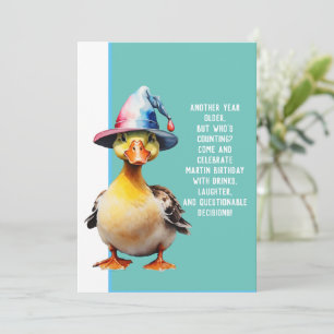 funny invitation birthday party greeting card