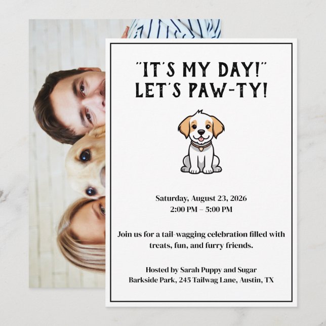 Funny Invitation | dog mum | dog dad (Front/Back)