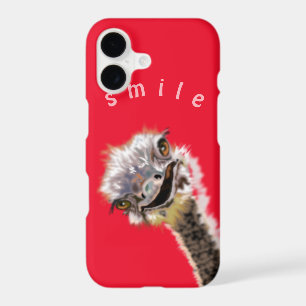 Funny iPhone Case Happy Ostrich Custom Text