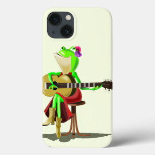 Funny iPhone Case with Frog Playing Guitar