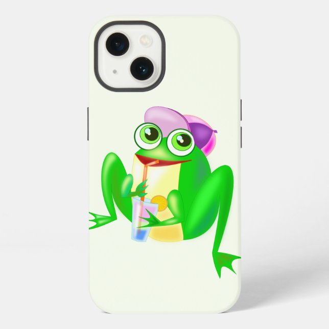 Funny iPhone Case with Happy Frog (Back)