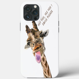 Funny iPhone Case with Playful Giraffe Custom Text