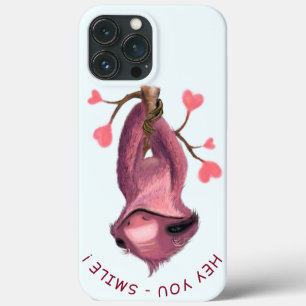 Funny iPhone Case with Playful Sloth - Custom Text