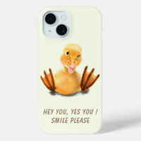 Funny iPhone Case with Playful Yellow Duck - Smile
