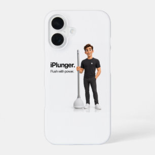Funny iPlunger Tech Parody Meme Design iPhone 16 Case