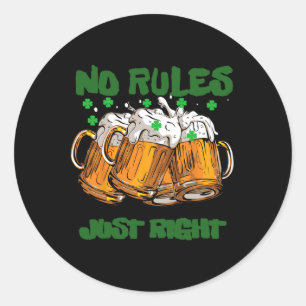 Funny Ireland Irish 4 Leaf St Paddys Classic Round Sticker