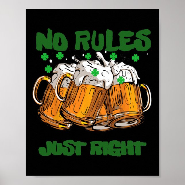 Funny Ireland Irish 4 Leaf St Paddys  Poster (Front)