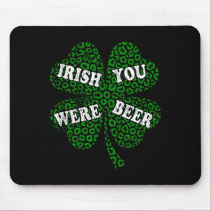 Funny irish beer shamrock cheetah st.patrick's day mouse mat