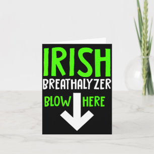 Funny Irish Breathalyzer Blow Here Saint Patricks Card
