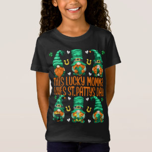 Funny Irish Gnomes This Lucky Momma Loves St. Patt T-Shirt
