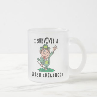 Funny Irish - I Survived A Irish Childhood Frosted Glass Coffee Mug