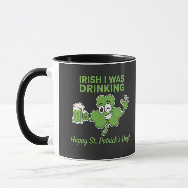 Funny Irish I Was Drinking St. Patrick's Day Humou Mug (Left)