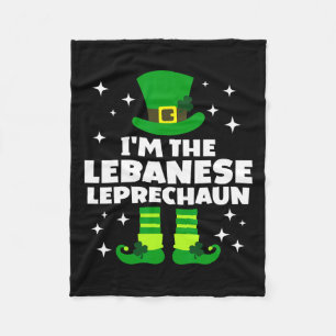 Funny Irish Lebynese Leprechaun St Patricks Day Ir Fleece Blanket