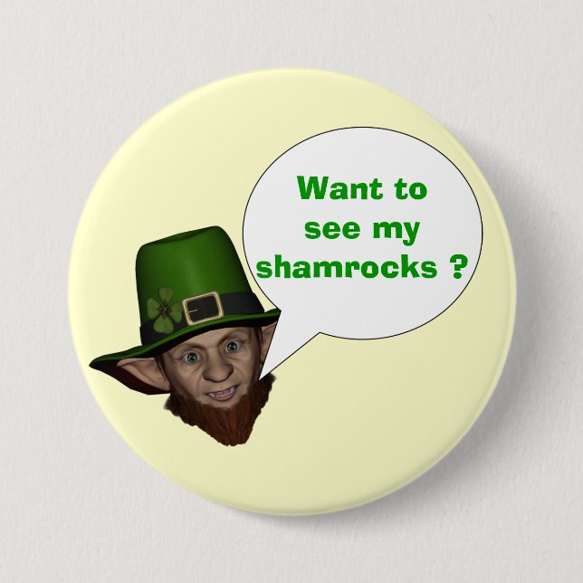 Funny Irish leprechaun 7.5 Cm Round Badge (Front)