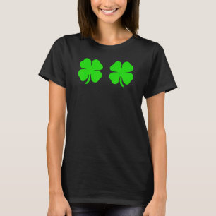 Funny Irish Lucky Shamrock Bra T-Shirt