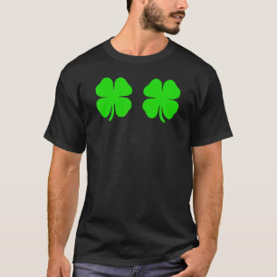 Funny Irish Lucky Shamrock Bra T-Shirt
