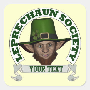 Funny Irish Personalised leprechaun society Square Sticker