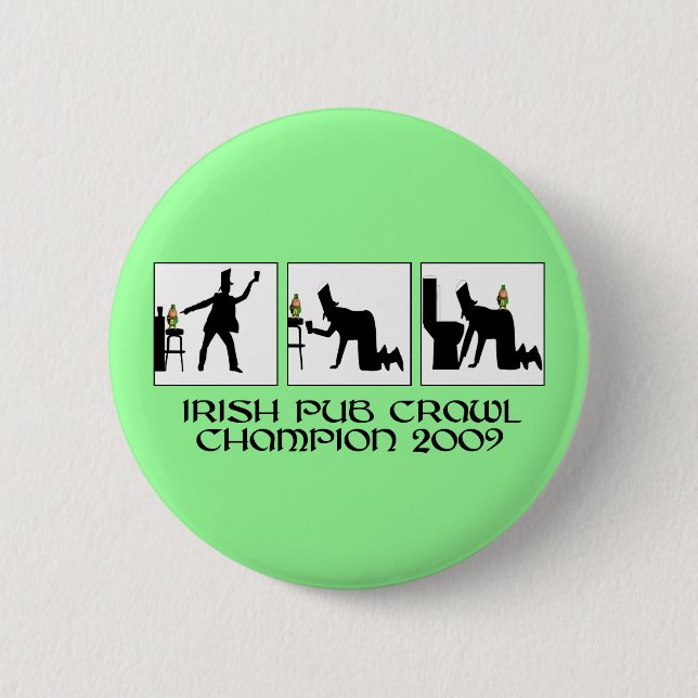 Funny Irish pub crawl 6 Cm Round Badge (Front)