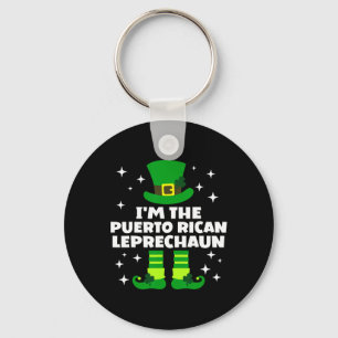 Funny Irish Puerto Rican Leprechaun St Patricks Da Key Ring