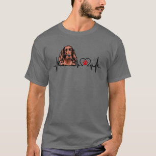 Funny Irish Setter Heartbeat Dog Lover T-Shirt