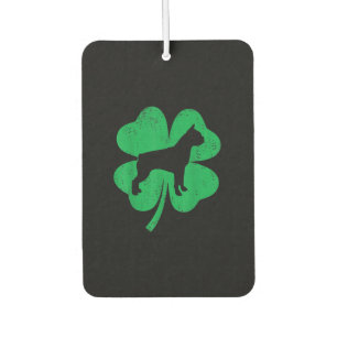Funny Irish Shamrock Leaf Boston Terrier Car Air Freshener
