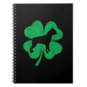 Funny Irish Shamrock Leaf Boston Terrier Notebook