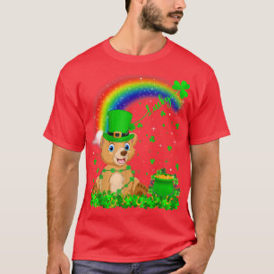 Funny Irish Shamrock Rainbow Lucky Bear St Patrick T-Shirt