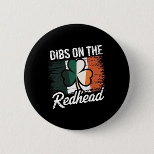 Funny Irish St Patricks Day Shamrock Dibs On The R 6 Cm Round Badge