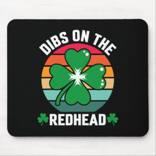 Funny Irish St Patricks Day Shamrock Dibs On The R Mouse Mat