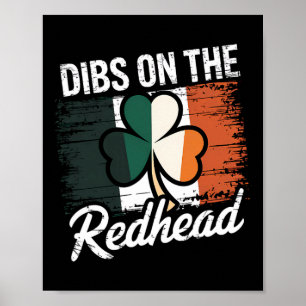 Funny Irish St Patricks Day Shamrock Dibs On The R Poster